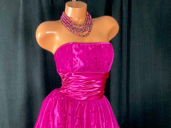Vintage 1990s Y2K Hot Pink Barbiecore Prom Party … - image 3