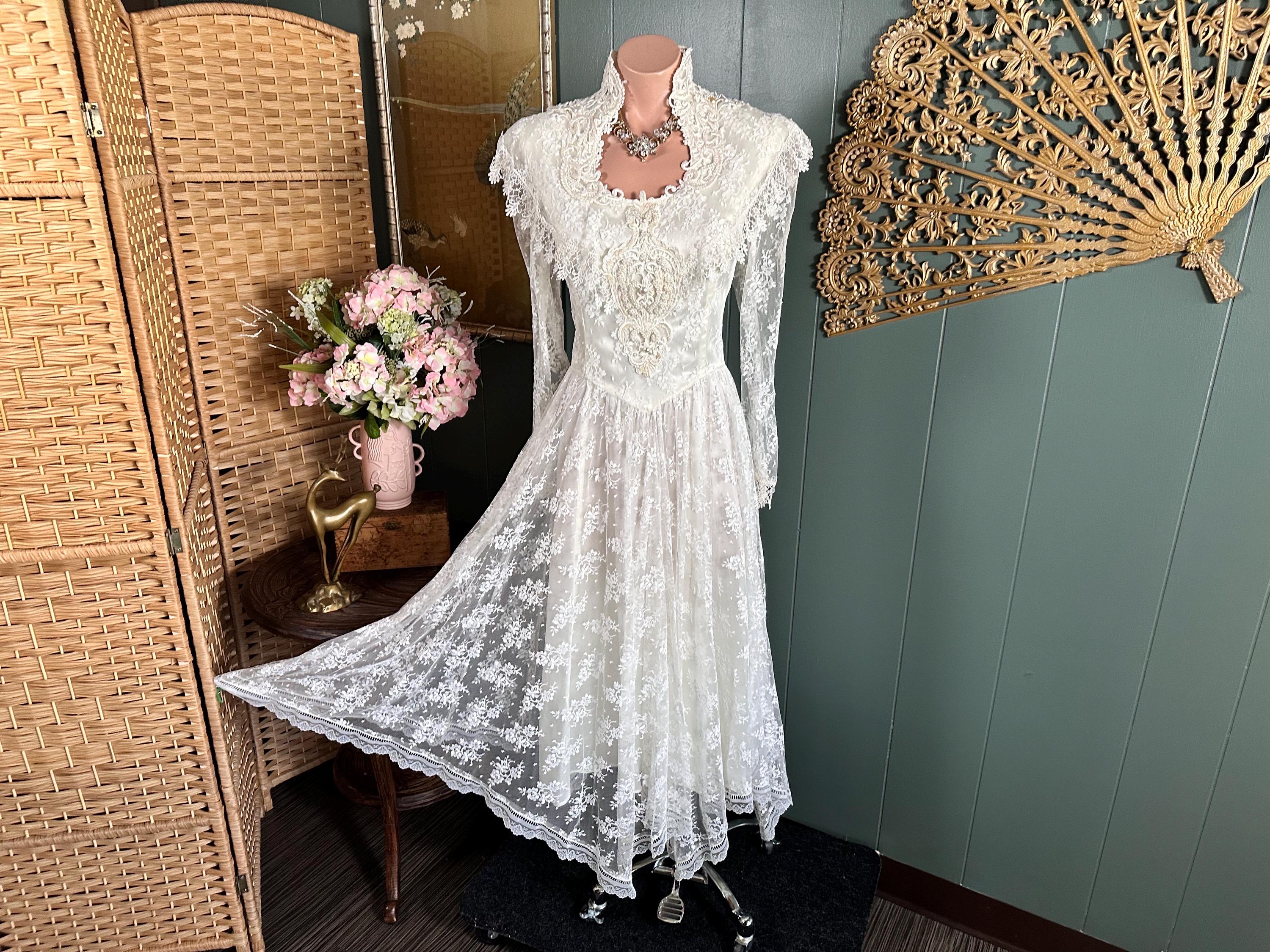 Vintage White Jessica Mcclintock Dress - Etsy