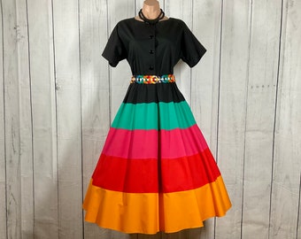 Vintage colorful 80s fiesta skirt