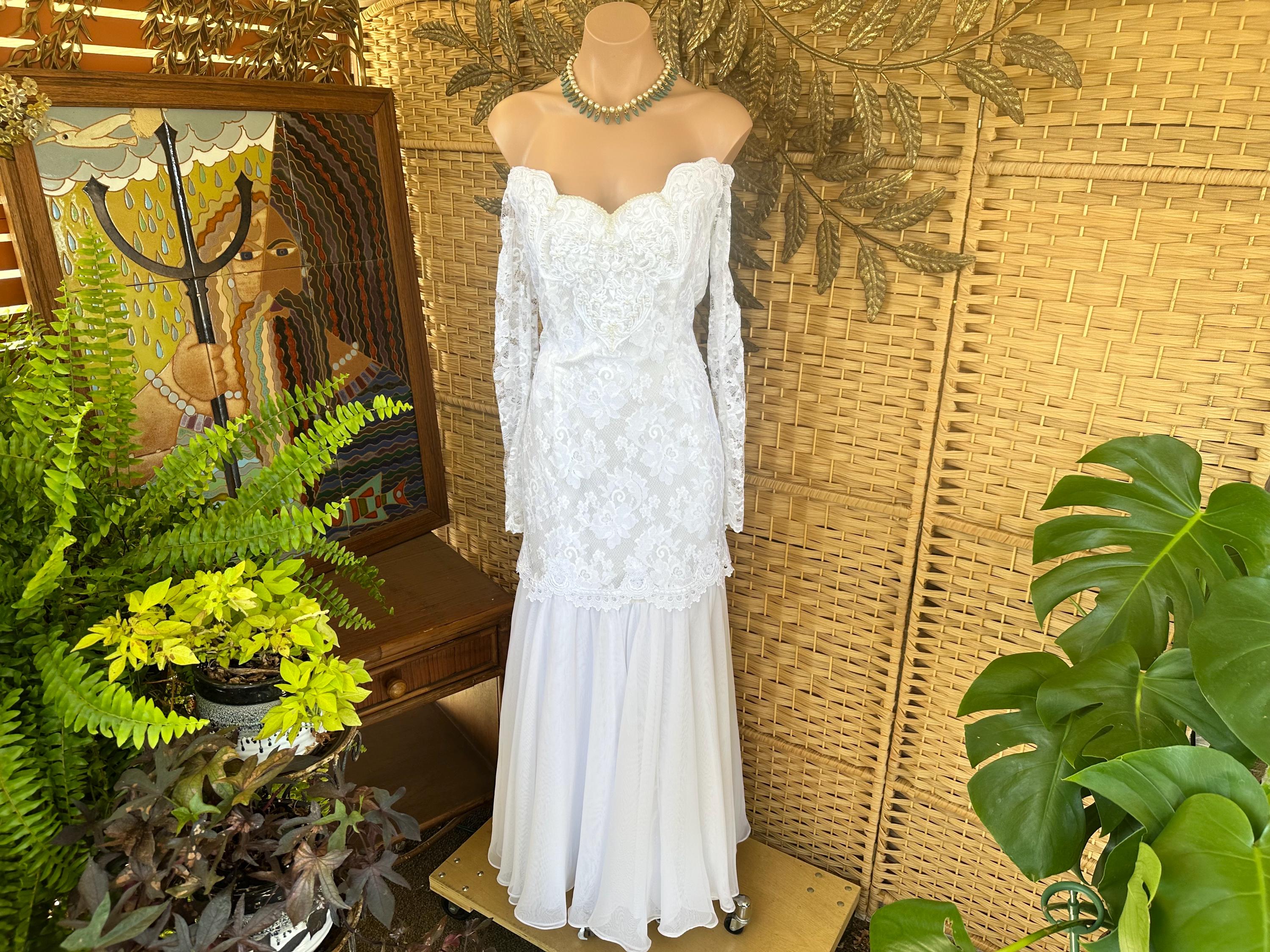 Vintage 1990s Jessica Mcclintock Strapless Mermaid Bridal Wedding