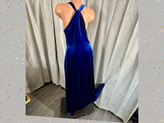 Vintage 1990s does 1930s Glam Harlow Style Blue V… - image 6