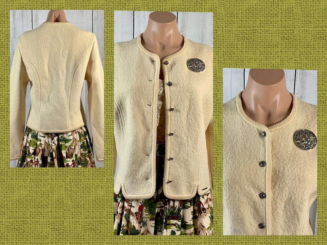 Vintage Geiger Austrian Tyrol Boiled Wool Cardigan Jacket Etsy