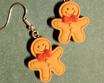 Christmas gingerbread man earrings