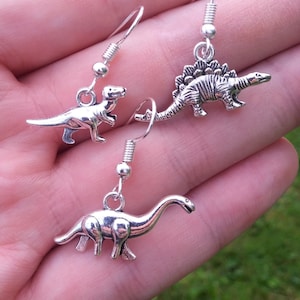 Dinosaur earrings! Choose your pair - t-rex, stegosaurus, brontosaurus