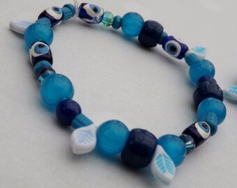 Blue bracelet, beaded jewellery, cute fun gift
