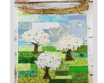 PDF Springtime Apple Orchard QUILT PATTERN / Landscape Quilt Pattern / Gifts for Quilters / Art Quilt Patterns / Spring Quilt Pattern
