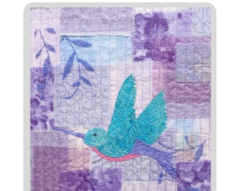 Patrón de colcha de colibrí / Patrón de colcha de pájaro / Patrones de colcha / Regalos para quilters / Patrones de colcha de arte / Colcha de colibrí
