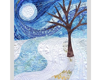 PDF Art QUILT PATTERN Winter Moon / Quilt Pattern / Quilting Patterns / Gifts for Quilters / Art Quilt Patterns / Landscape Pattern