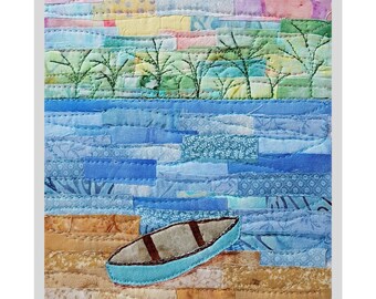 PDF Art QUILT PATTERN Tranquil Morning / Wall Hanging Pattern / Collage Art Quilt Pattern / Gifts for Sewers / Landscape Pattern