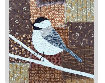 PDF Art QUILT PATTERN Chickadee / Bird Quilt Pattern / Quilting Patterns / Gifts for Quilters / Art Quilt Patterns / Chickadee Quilt