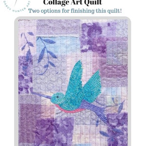 PDF Art QUILT PATTERN Hummingbird / Bird Quilt Pattern / Quilting Patterns / Gifts for Quilters / Art Quilt Patterns / Hummingbird Quilt