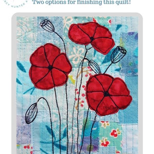 PDF Art QUILT PATTERN Poppies / Floral Quilt Pattern / Flower Quilting Patterns/ Gifts for Quilters / Wall Hanging Pattern / Poppy Quilt