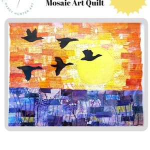 PDF Art QUILT PATTERN Geese at Sunset / Small Quilting Pattern / Gifts for Quilters / Art Quilt Patterns / Landscape Quilt Pattern