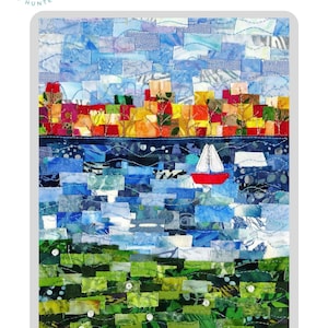 PDF Art QUILT PATTERN Autumn at the Lake / Landscape Quilt Pattern / Gifts for Quilters / Wall Hanging Pattern / Quilt Fabric Scraps diy