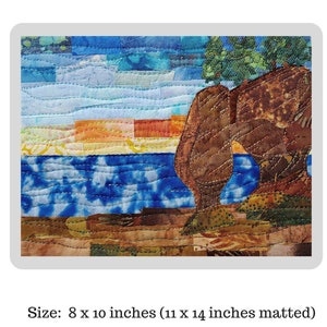 PDF Beach Art QUILT PATTERN /  Gifts for Quilters / Art Quilt Patterns / Landscape Embroidery Pattern / Flowerpot Beach / Easy Quilt Pattern