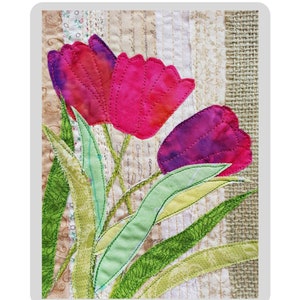 PDF Art QUILT PATTERN Tulips / Floral Quilt Pattern / Flower Quilting Patterns/ Gifts for Quilters / Gifts for Sewers / Nature Quilt Pattern