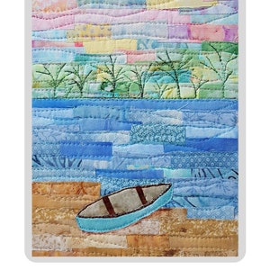 PDF Art QUILT PATTERN Tranquil Morning / Wall Hanging Pattern / Collage Art Quilt Pattern / Gifts for Sewers / Landscape Pattern