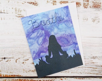 Yoga Print Card / Meditation Blank Note Cards / Just Because Card / Handmade Art Cards / Yoga Mediation Themed  Gift / All Occasion Cards