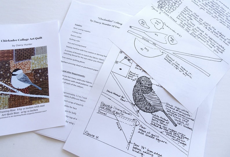 PDF Art QUILT PATTERN Chickadee / Bird Quilt Pattern / Quilting Patterns / Gifts for Quilters / Art Quilt Patterns / Chickadee Quilt image 6