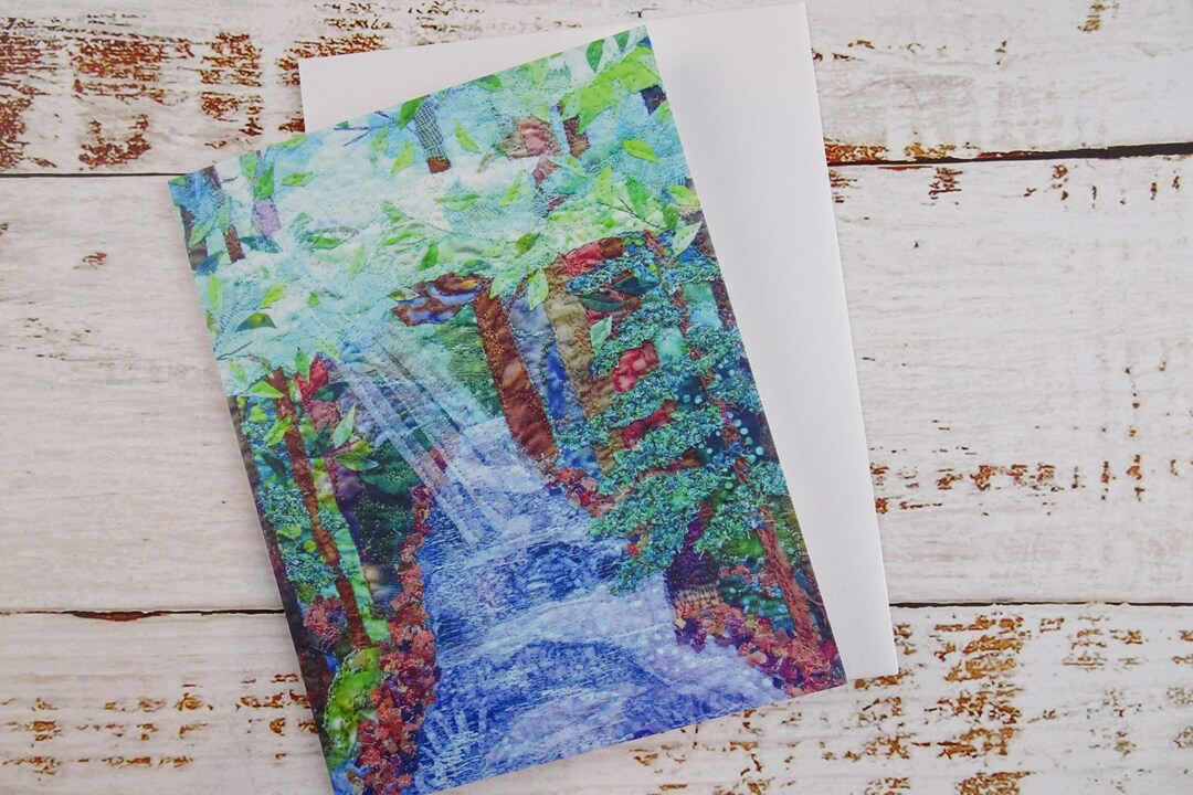 Forest Landscape Art Print Card / Blank Note Cards / Blank Greeting ...