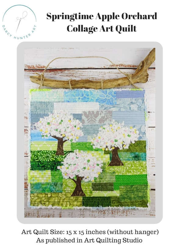 PDF Springtime Apple Orchard QUILT PATTERN / Landscape Quilt Pattern / Gifts for Quilters / Art Quilt Patterns / Spring Quilt Pattern