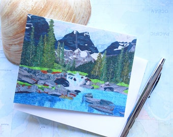 Mountain Landscape Art Print Card / Note Cards Handmade / Blank Note Cards / Blank Greeting Cards / Handmade Art Cards / Mini Note Cards