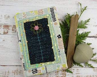 Wild flower Themed Journal /  Gift for Women / Gratitude Mindfulness Journal / Fabric Journal Cover / Pretty notebook / gift for writers