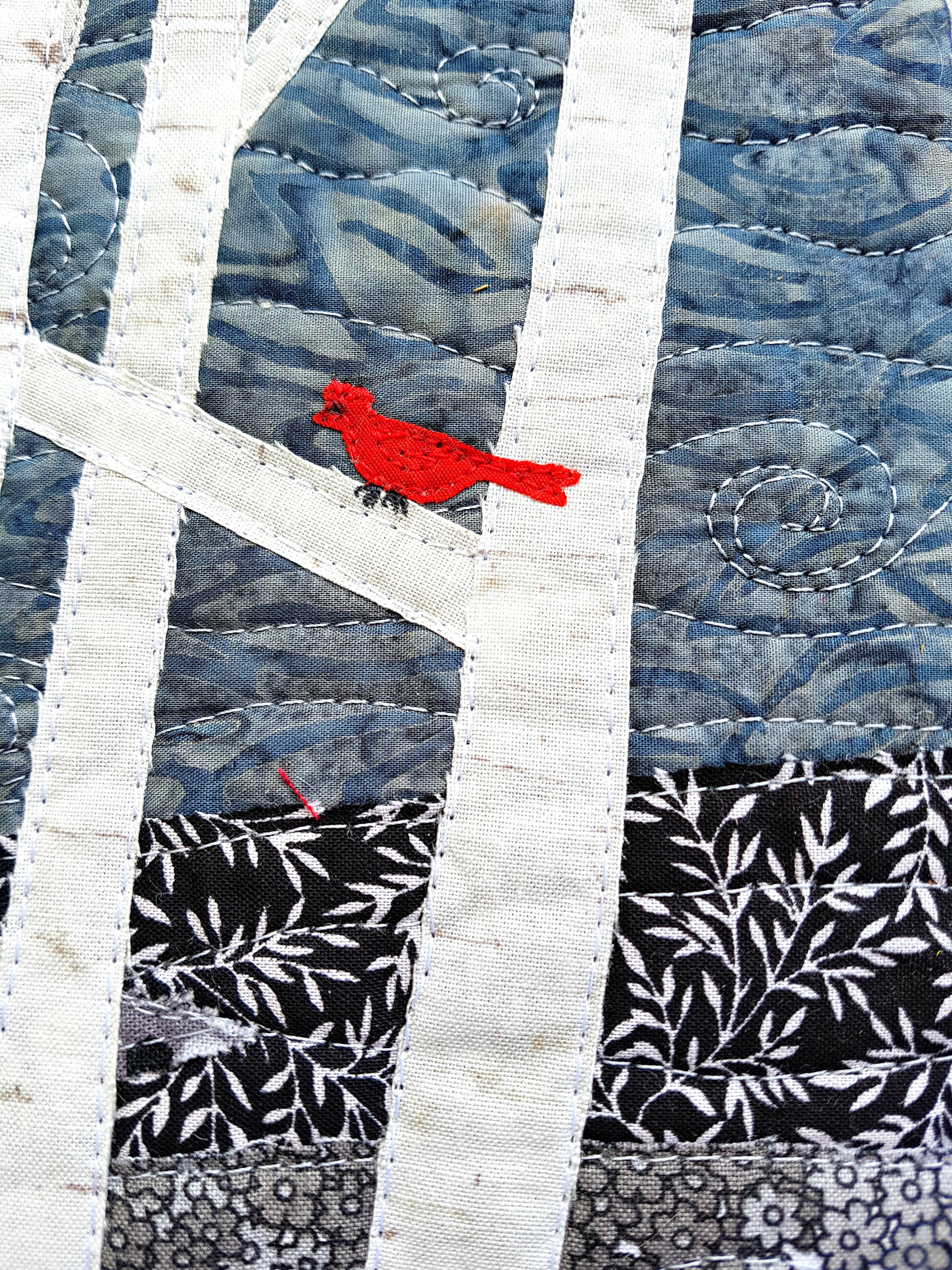 PAPER QUILT PATTERN Cardinal in the Birches / Bird Quilt Pattern ...