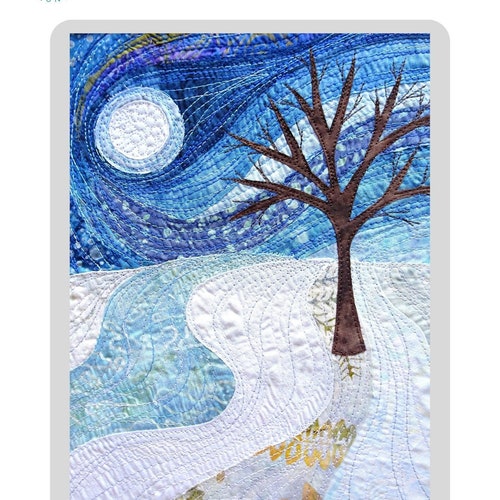 PDF Art QUILT PATTERN Winter Moon / Quilt Pattern / Quilting Patterns / Gifts for Quilters / Art Quilt Patterns / Landscape Pattern