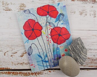 Poppies Folded Note Card - Blank Greeting Cards