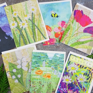 Tarjetas florales combinables para toda ocasión - Tarjetas de felicitación en blanco con sobres de flores y bienestar - Papelería personal - Tarjetas de flores