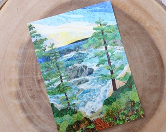 Ocean Art Print  Split Rock Trail New Brunswick / 5x7 Fine Art Print / Blank Postcard / Gift for Sewist / Art for Small Spaces
