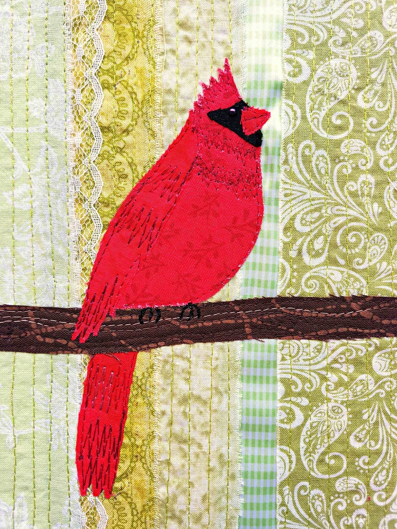 Bird Art Quilt Kit Cardinal Pattern / Kit Do it Yourself / | Etsy