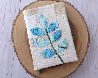 Leaves Art Journal / Gardeners Journal / Nature Notebook / Recycled Textiles / Shabby Journal / Outdoorsy Gift / Earth Friendly Gift