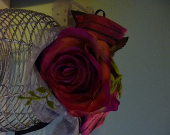 Coiffe bibi Rose Rose & gris