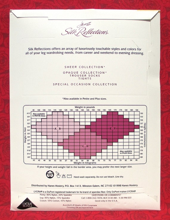 Hanes Hosiery Size Chart