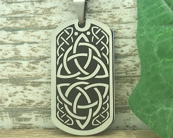 Stainless Steel Dog Tag Necklace, Custom Engrave Celtic Trinity Symbol  Dog Tag Necklace, Stainless Steel Dog Tag Necklace-SSN677