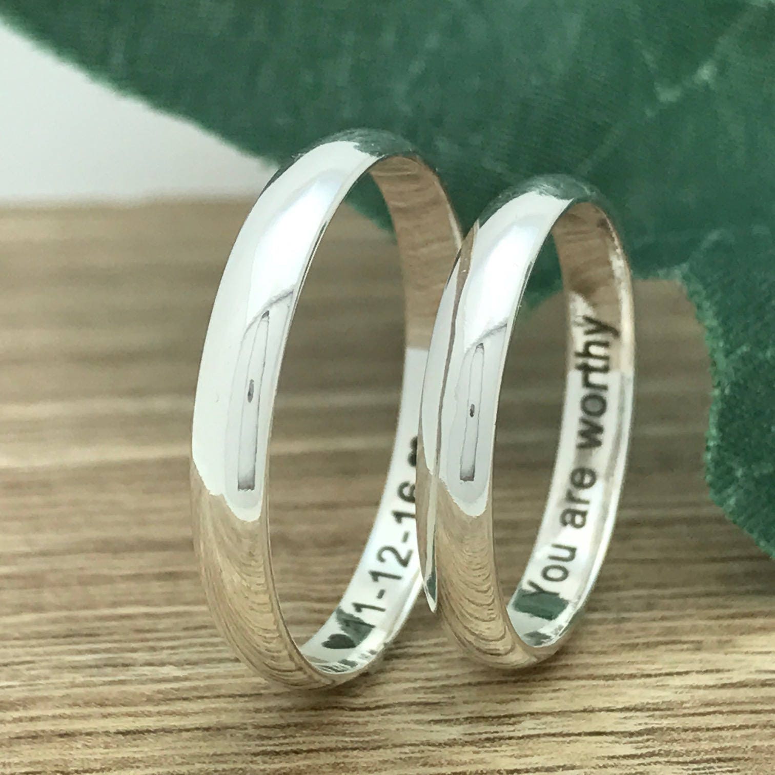 3mm Titanium Wedding Rings Personalize Engrave Titanium | Etsy
