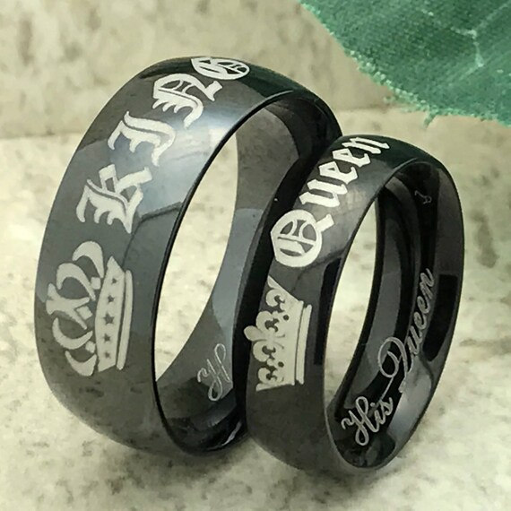 Anillos King & Queen personalizar anillos acero inoxidable - México