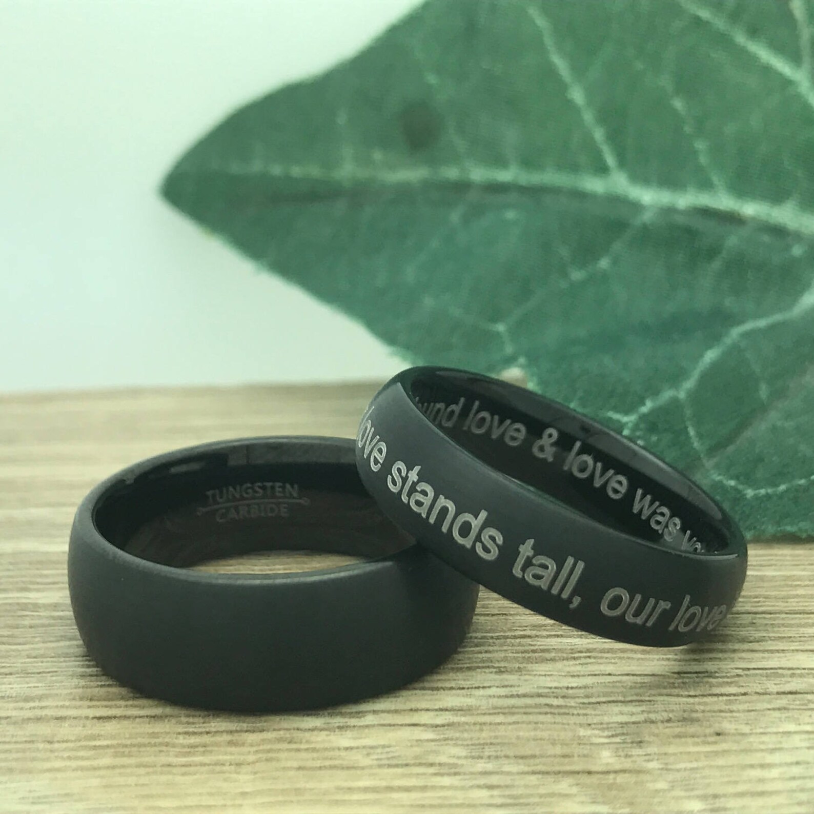 8mm/6mm His &amp; Hers Tungsten Wedding Rings Personalize Engrave | Etsy