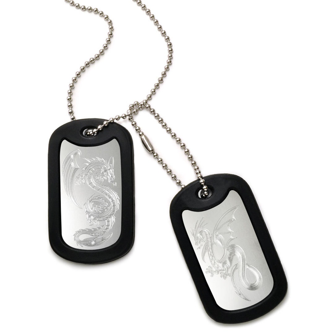 Made in USA Stainless Steel Dog Tag Necklace With Engraved Etsy