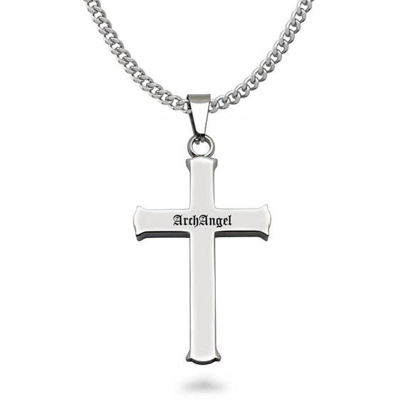 Cross Necklace Men's Stainless Steel 