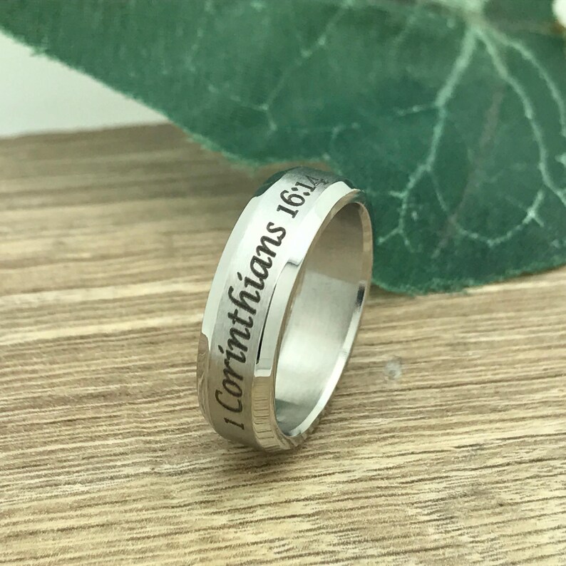 7mm Wedding Ring Personalize Custom Engrave Stainless Steel Etsy