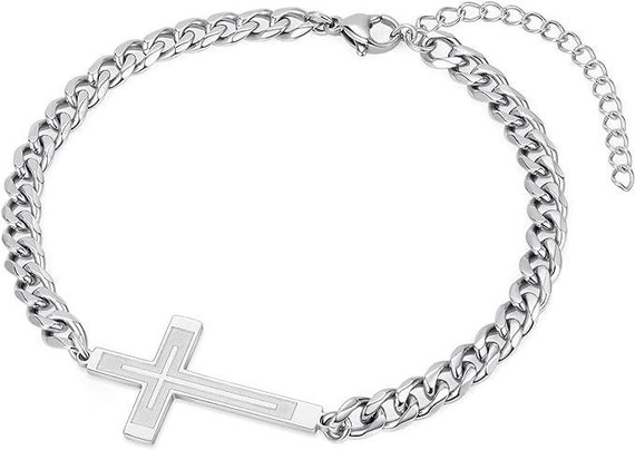 Cross Bracelets for Men Stainless Steel Cross Bracelets for Men