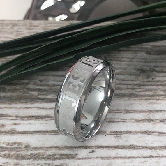 Buy 8mm JESUS Ring Stainless Steel Ring for Men and Women