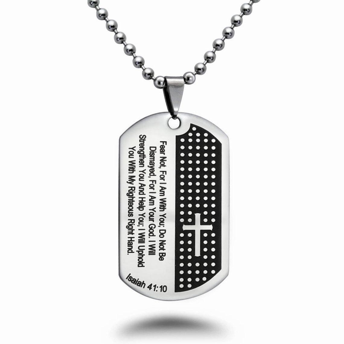 Bible Verse Stainless Steel Dog Tag Necklace Personalized - Etsy