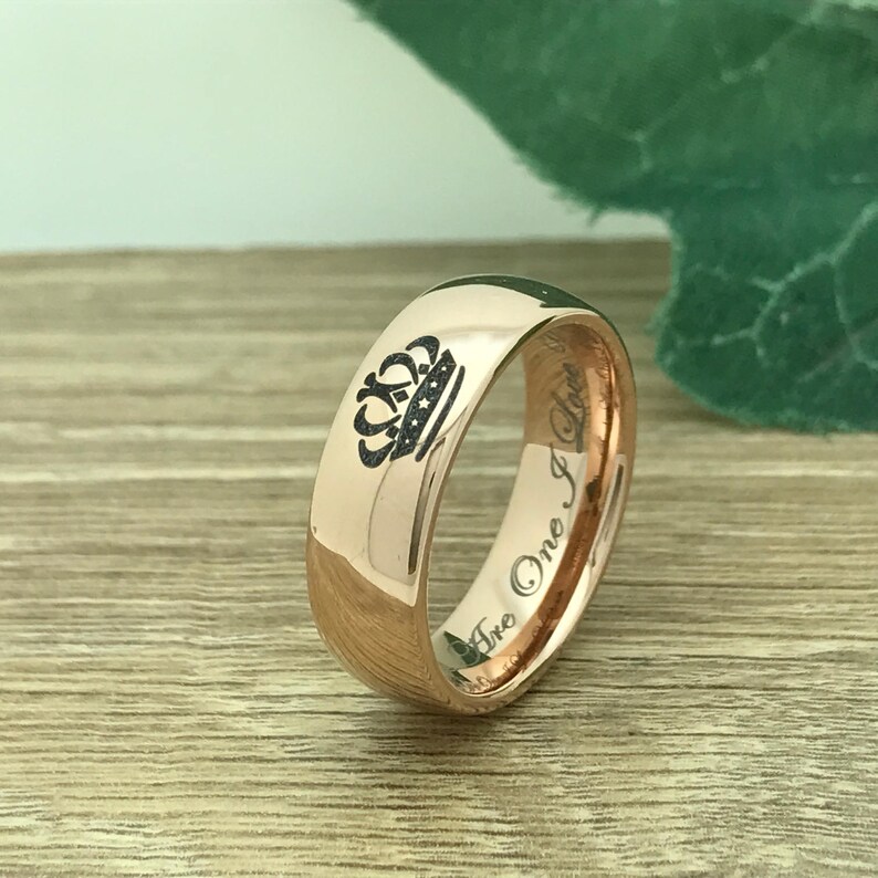 Couples Ring Set TCR411 Personalized His /& Hers Tungsten Ring King and Queen Rings Kriskate /& Co