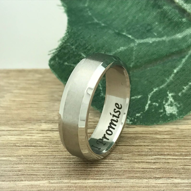 6mm Wedding Ring Personalize Custom Engrave Stainless Steel Etsy