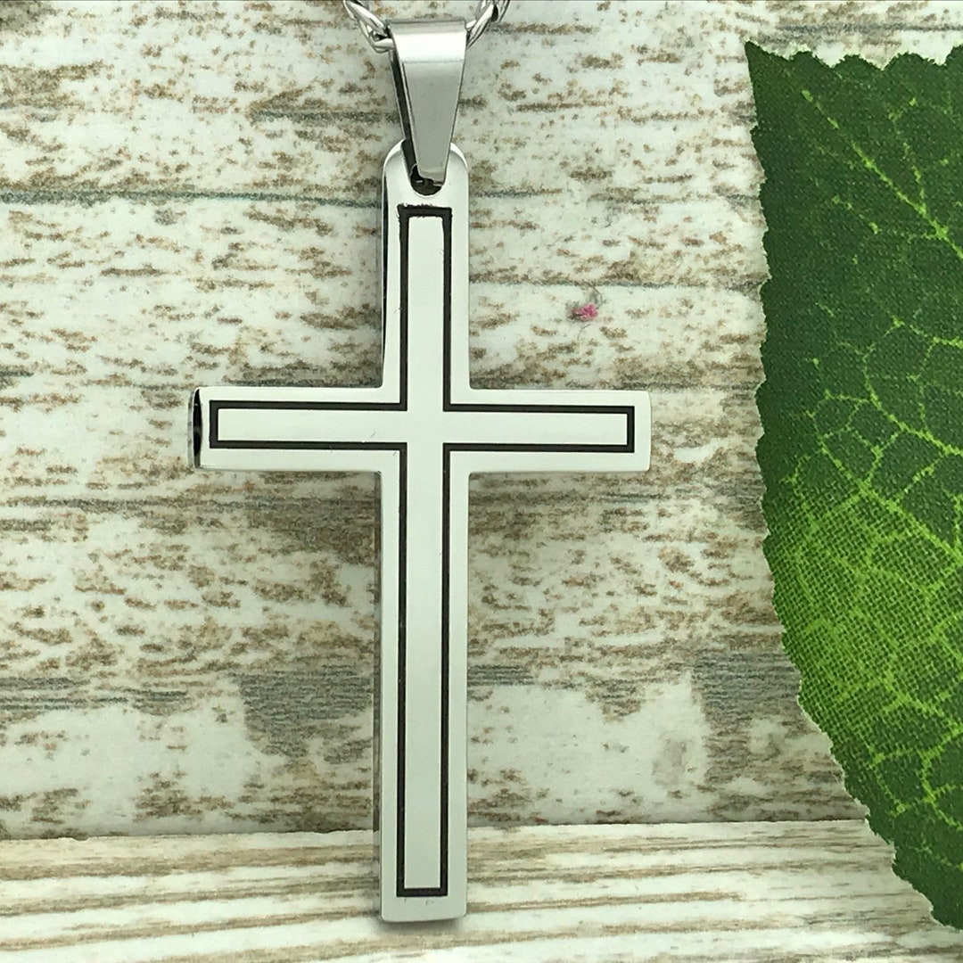 Men's Cross Necklace Personalize Cross Necklace Etsy