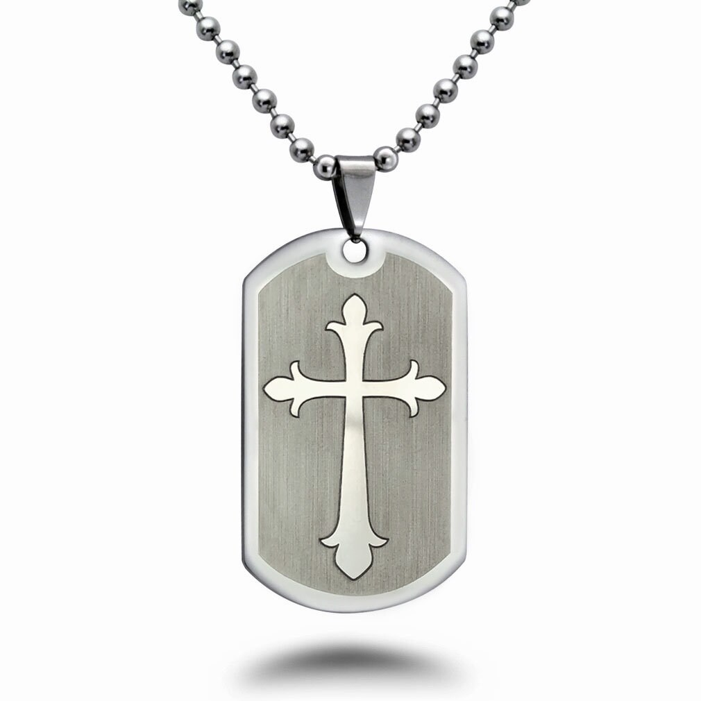 Dog tag with cross new arrivals